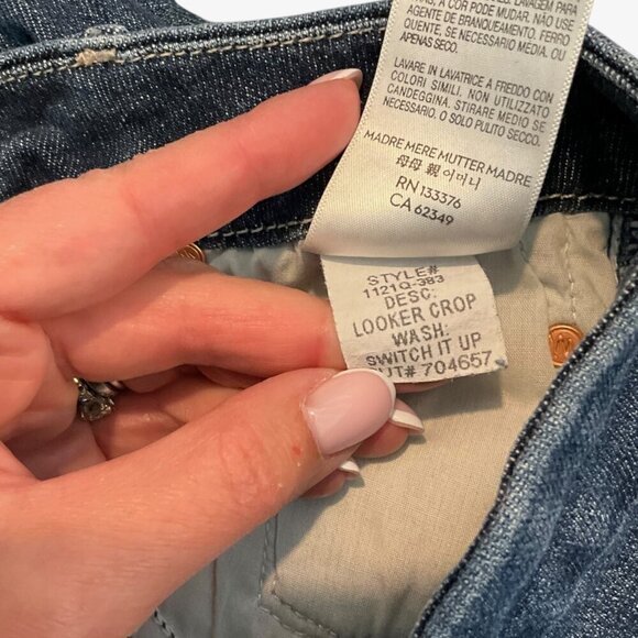 MOTHER The Looker Crop Jeans Switch It Up Blue Size 24 Skinny Leg High Waist - Picture 9 of 10